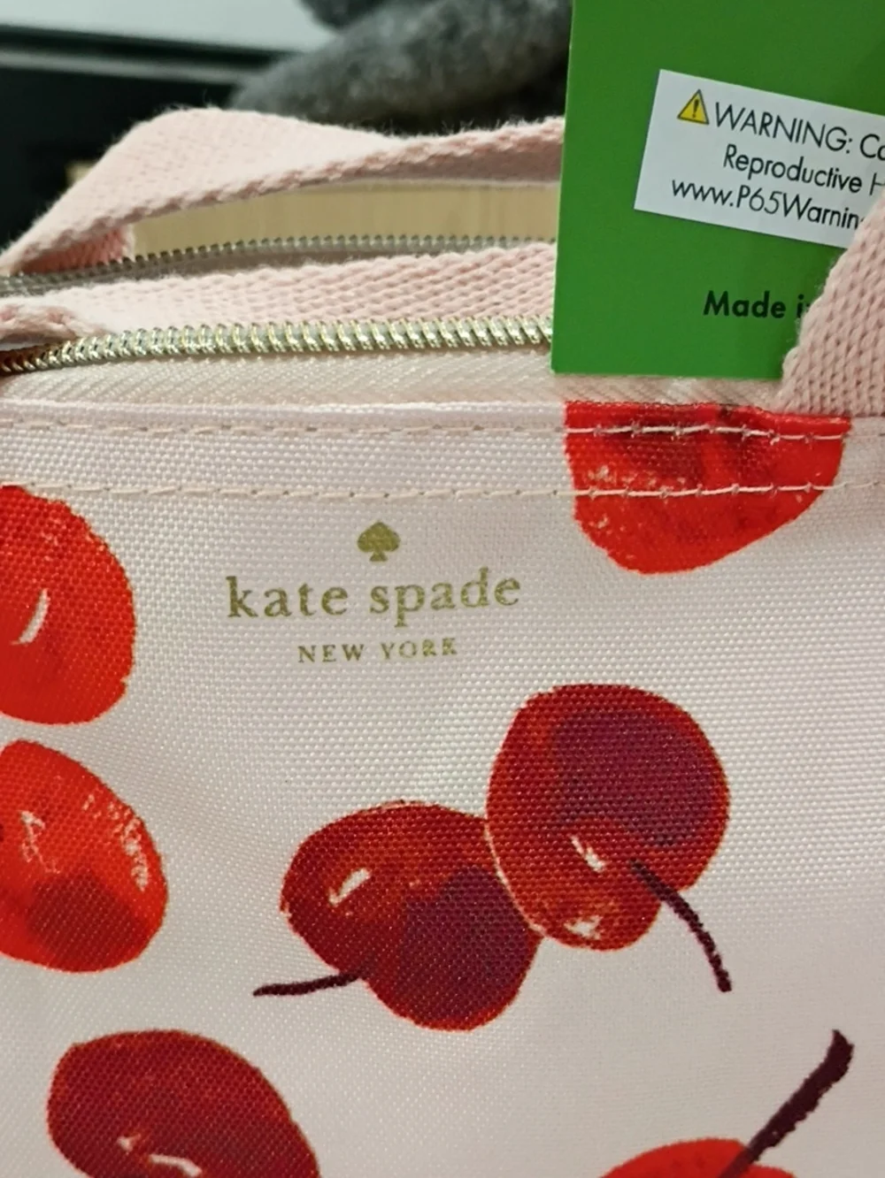 kate spade Pink Cherry-Print Lunch Tote